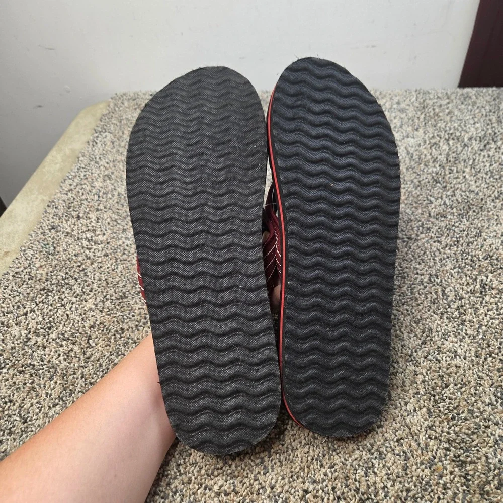 Indiana University Hoosiers Flip Flops Mens XL Collegiate Footwear Black Red NEW